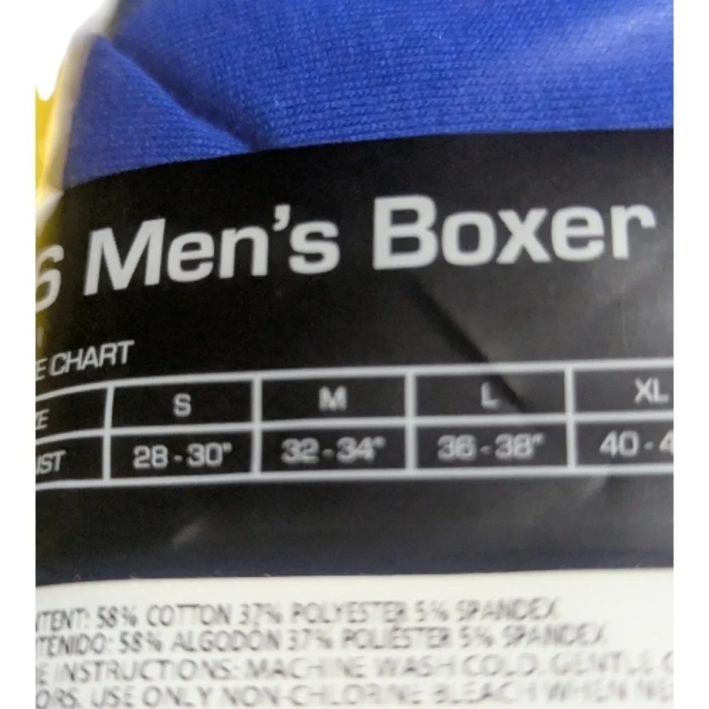 Athletic Works Performance Cotton Boxer Briefs M 32-34 Black Blue Gray